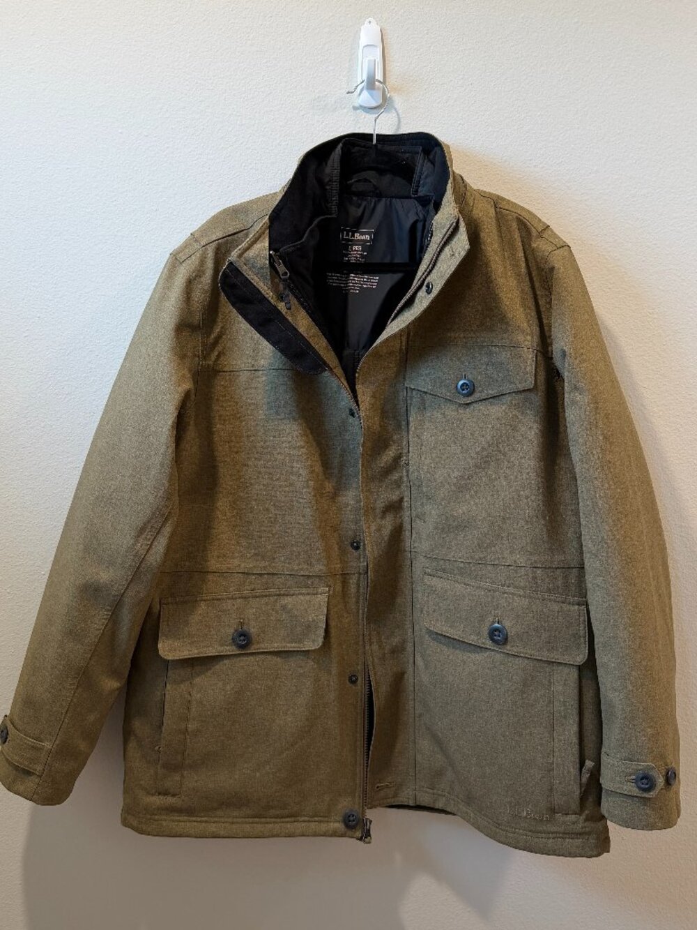 LL BEAN 3 IN 1 JACKET PARKA JACKET WITH BLACK LINER - Large Regular